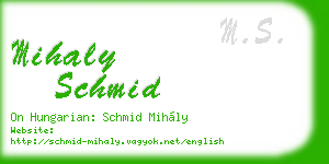 mihaly schmid business card